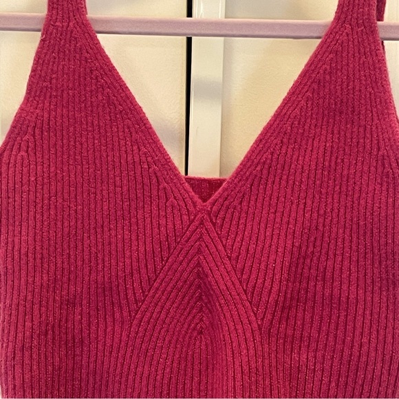 J. Crew Cashmere-Blend V-Neck Sweater Top - Women Size XS - Berry - Picture 3 of 5